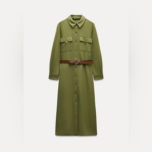ZARA BELTED SHIRTDRESS
Color: MID KHAKI  * Size: M